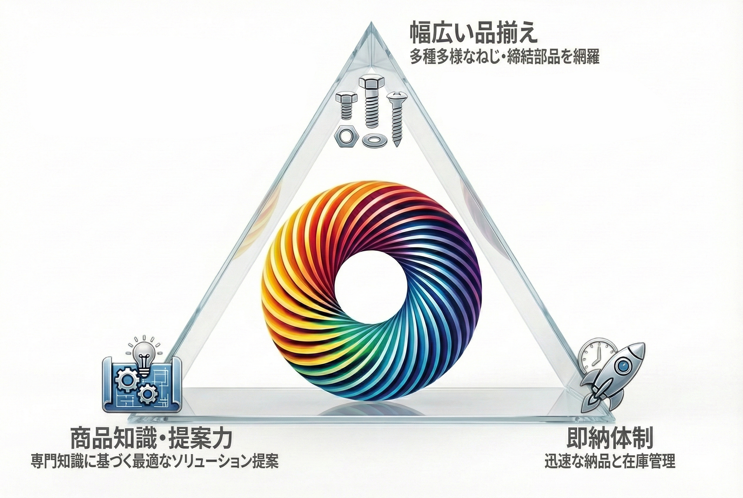 フルアソートメントサービス 3つの強みトライアングル